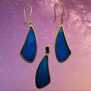 Real butterfly blue morpho wings set